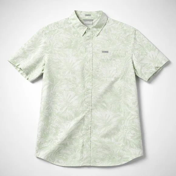 Columbia Men’s Short Sleeve Hawaiian Shirt – Tropical Print - Picture 2 of 8